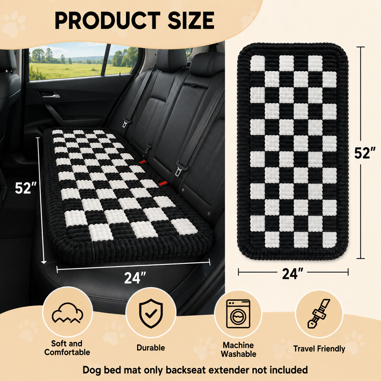 Premium Plush Dog Travel Bed