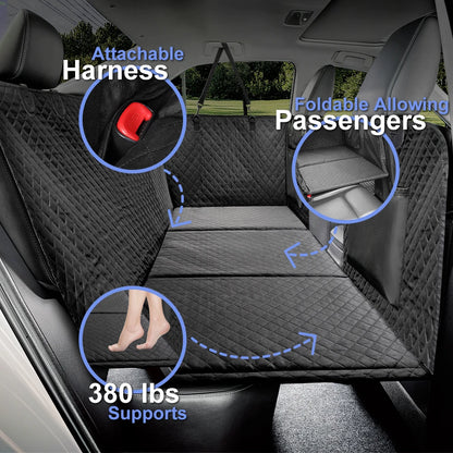 Dog Car Back Seat Extender with Hard Bottom